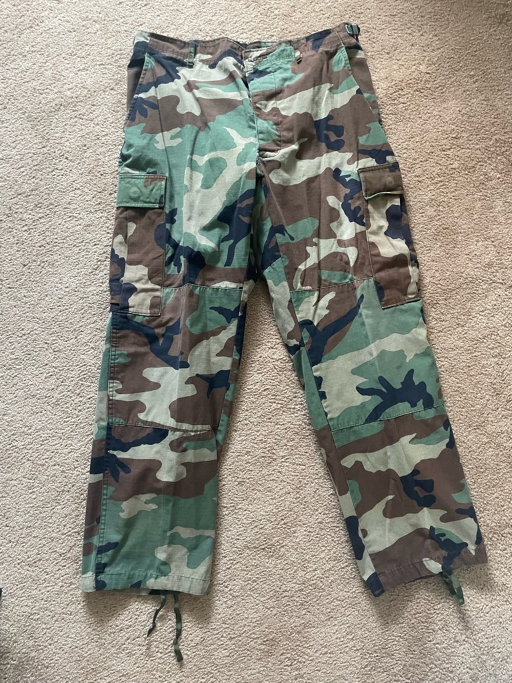 Men's or women’s Camo Cargo Pants - Woodland Green Brown